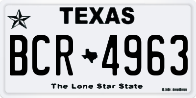 TX license plate BCR4963