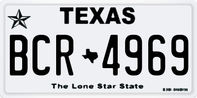 TX license plate BCR4969