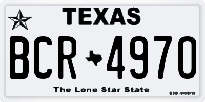 TX license plate BCR4970