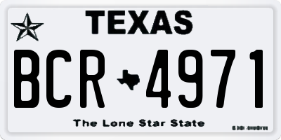 TX license plate BCR4971