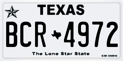 TX license plate BCR4972