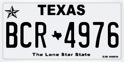 TX license plate BCR4976