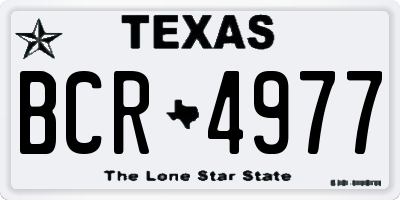 TX license plate BCR4977