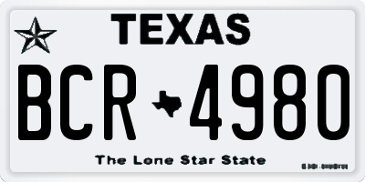 TX license plate BCR4980