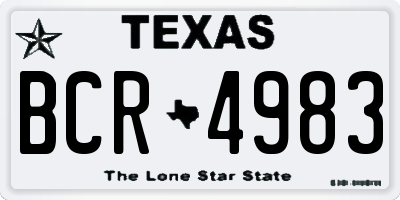 TX license plate BCR4983