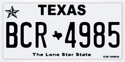 TX license plate BCR4985