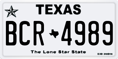 TX license plate BCR4989