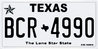 TX license plate BCR4990