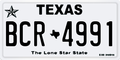 TX license plate BCR4991