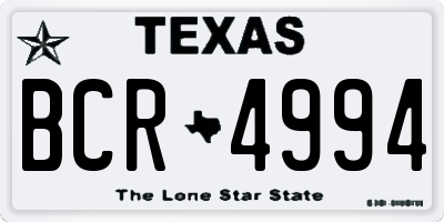 TX license plate BCR4994