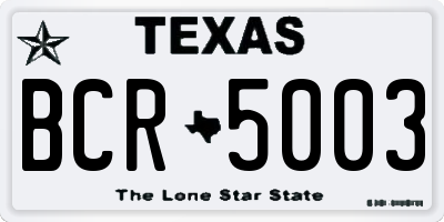 TX license plate BCR5003