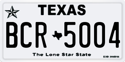 TX license plate BCR5004