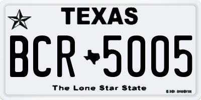 TX license plate BCR5005