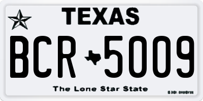 TX license plate BCR5009