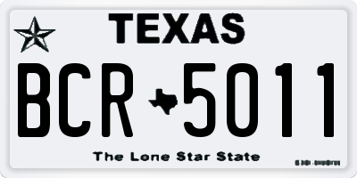 TX license plate BCR5011