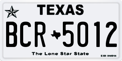 TX license plate BCR5012