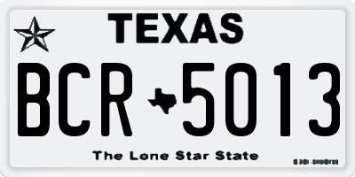 TX license plate BCR5013