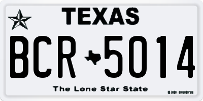 TX license plate BCR5014