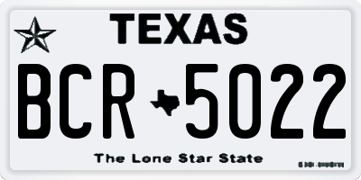 TX license plate BCR5022