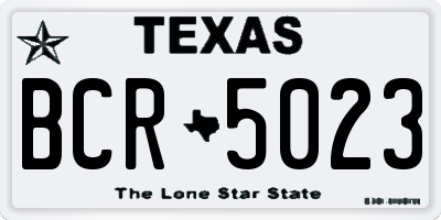 TX license plate BCR5023