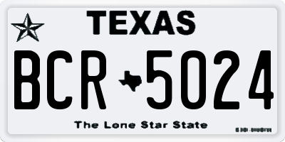 TX license plate BCR5024