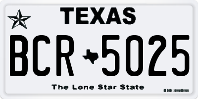 TX license plate BCR5025