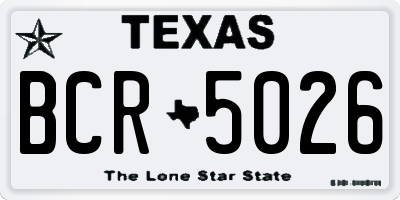TX license plate BCR5026