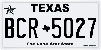 TX license plate BCR5027