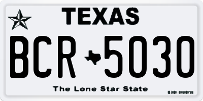 TX license plate BCR5030