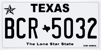 TX license plate BCR5032