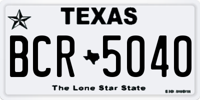TX license plate BCR5040