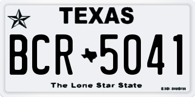 TX license plate BCR5041