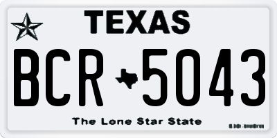 TX license plate BCR5043