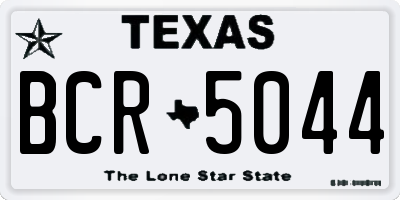 TX license plate BCR5044