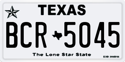TX license plate BCR5045