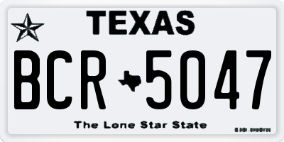 TX license plate BCR5047