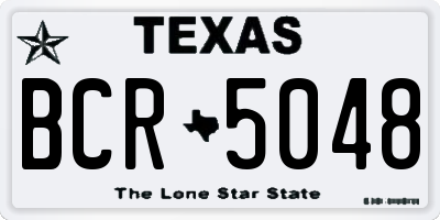 TX license plate BCR5048