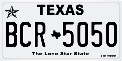 TX license plate BCR5050