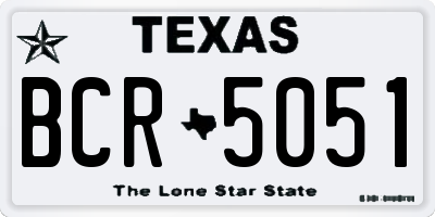 TX license plate BCR5051