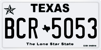 TX license plate BCR5053