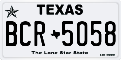 TX license plate BCR5058