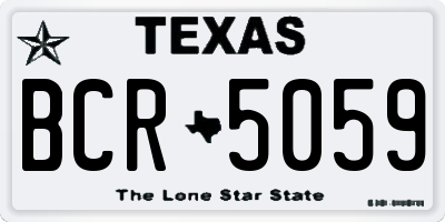 TX license plate BCR5059