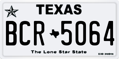 TX license plate BCR5064