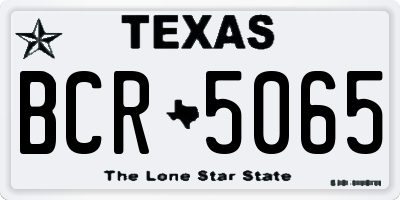 TX license plate BCR5065