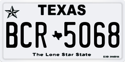 TX license plate BCR5068
