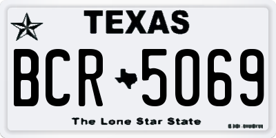TX license plate BCR5069