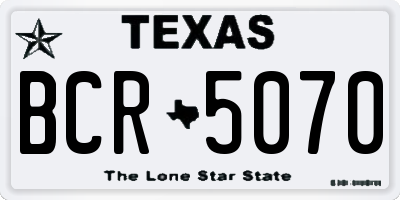 TX license plate BCR5070