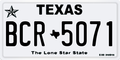 TX license plate BCR5071