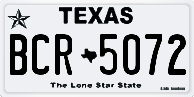 TX license plate BCR5072