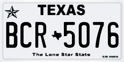 TX license plate BCR5076